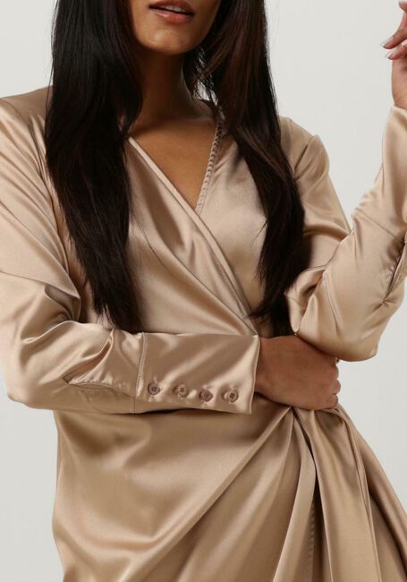 Beige NOTRE-V Mini jurk NV-BIJOU WRAP DRESS - large