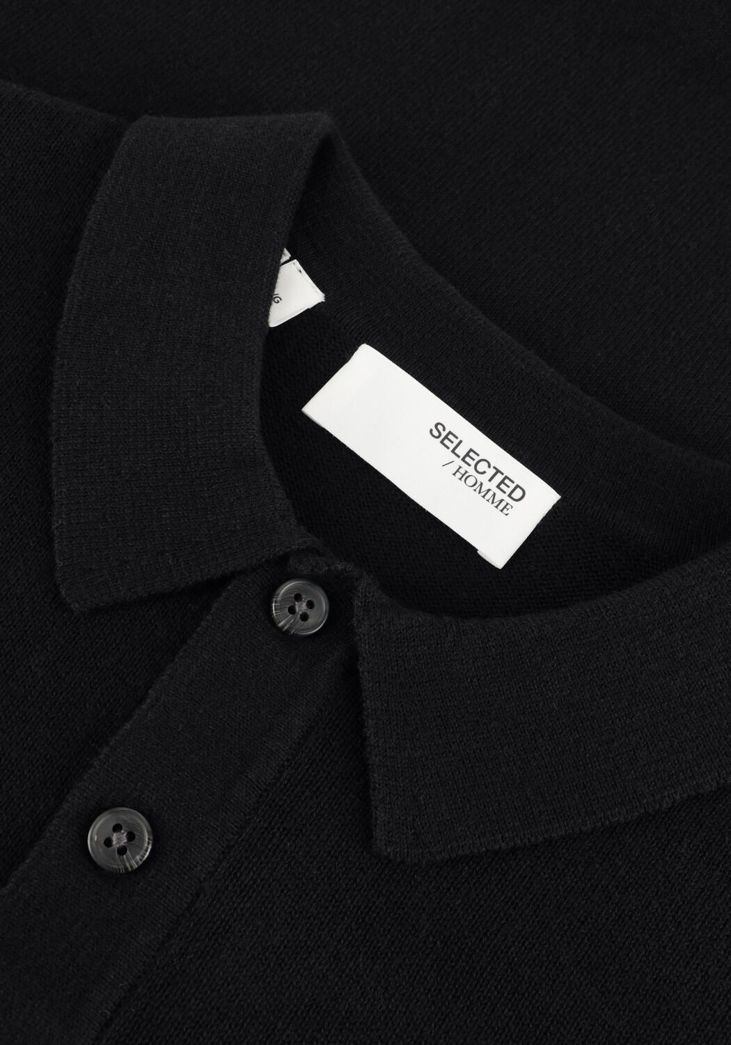 Zwarte SELECTED MEN Trui SLHREG-DAN KNIT LS POLO O - large