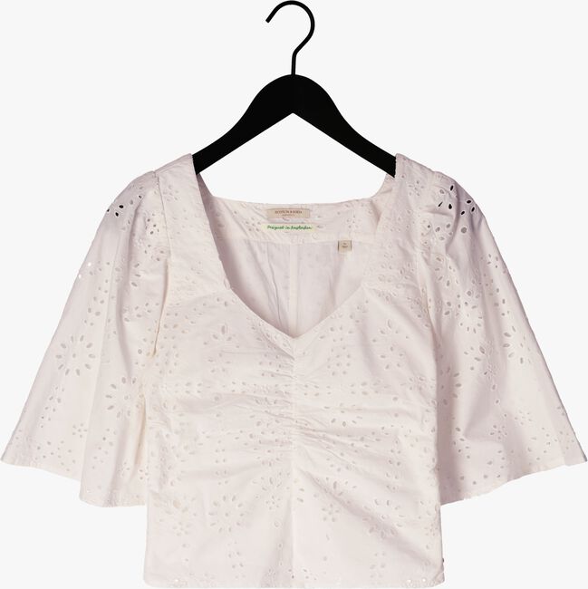 Witte SCOTCH & SODA Top RUCHED FRONT FLUTTER SLEEVE TOP - large
