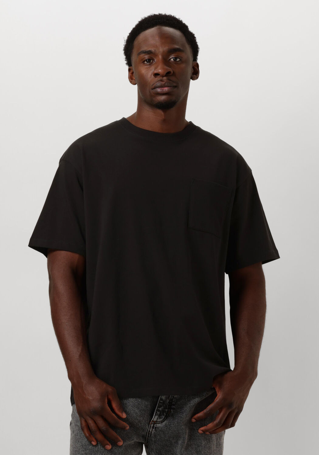 SCOTCH & SODA Heren Polo's & T-shirts 3 Crosses Loose Fit Pocket T-shirt Zwart