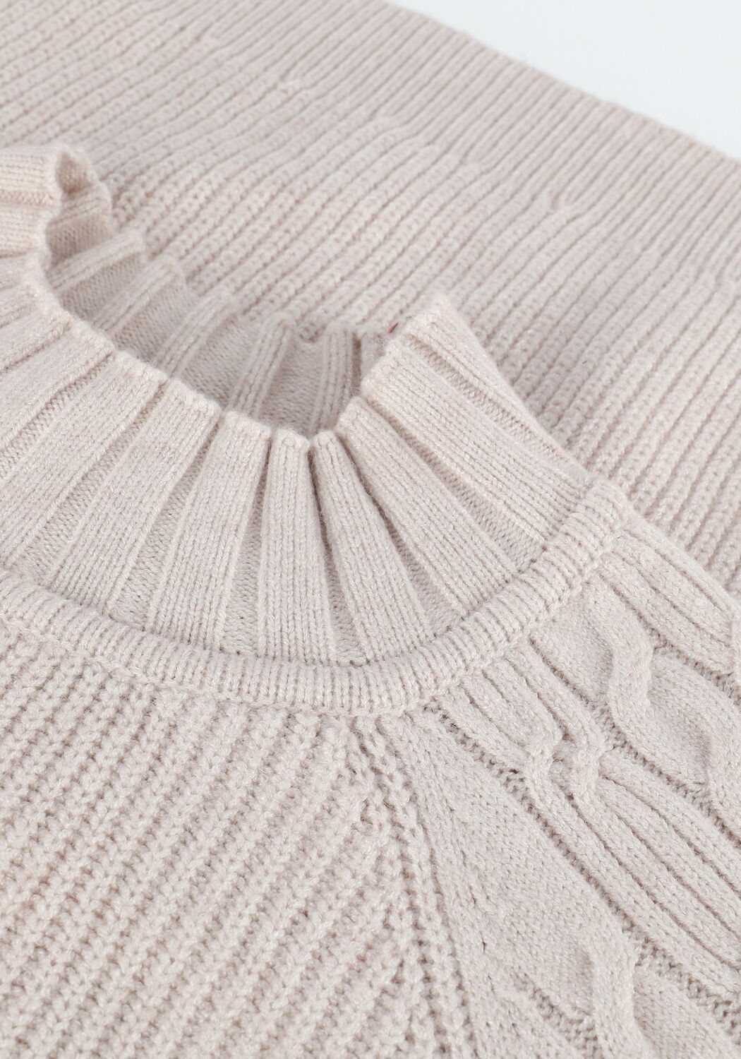 Beige OBJECT Trui IVY L/S KNIT PULLOVER - large