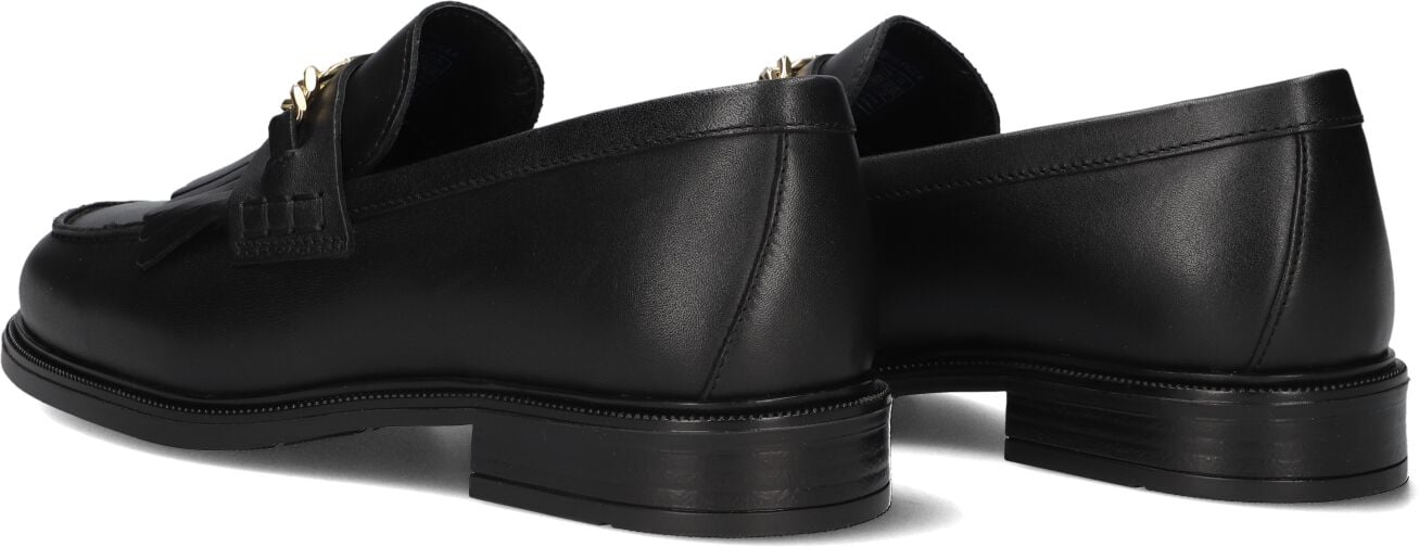TOMMY HILFIGER Zwarte Loafers Th Chain Fringe Leather Loafer