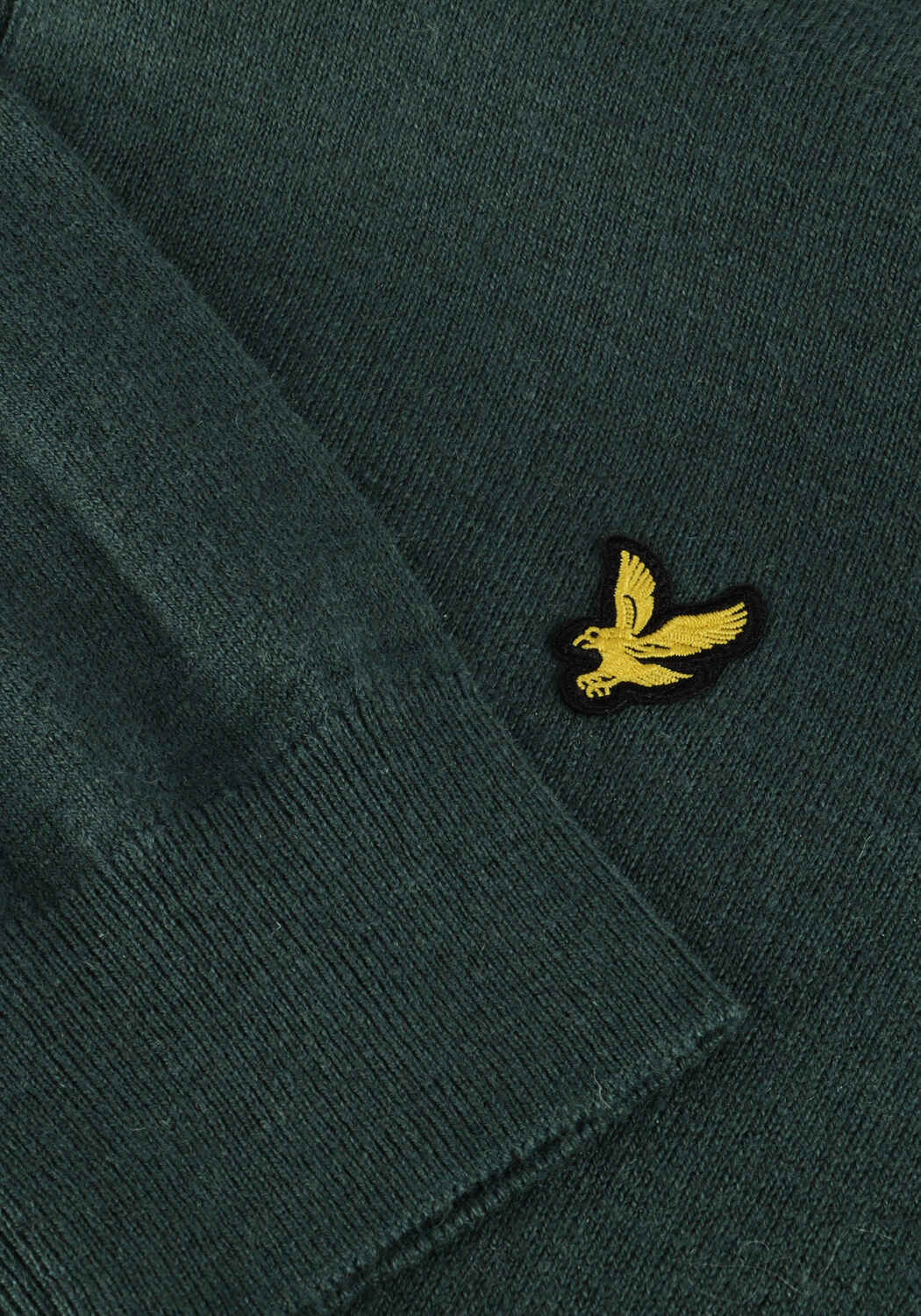 Donkergroene LYLE & SCOTT Trui COTTON MERINO LONG SLEEVE KNITTED POLO - large