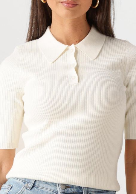 Gebroken wit SELECTED FEMME Top SLFHELEN 2/4 KNIT COLLAR - large