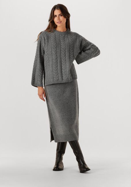 Grijze MOS MOSH Maxirok MMBRYNDIS KNIT SKIRT - large