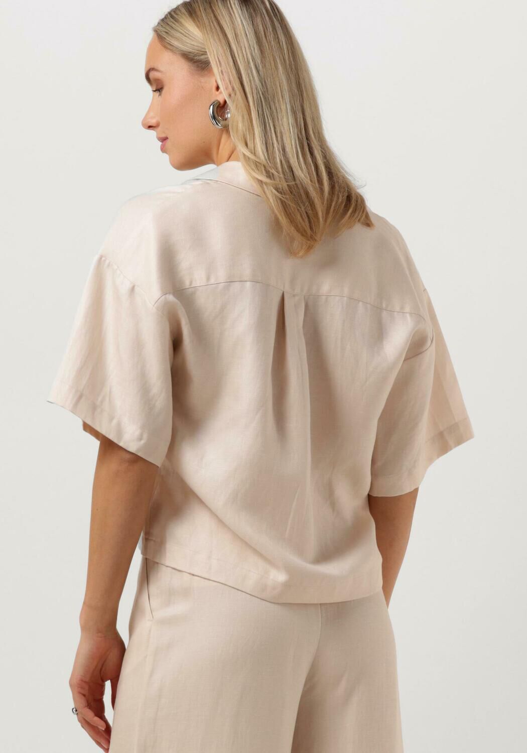 SELECTED FEMME Dames Blouses Slflyra 2 4 Boxy Revers Linen Shirt Gebroken Wit