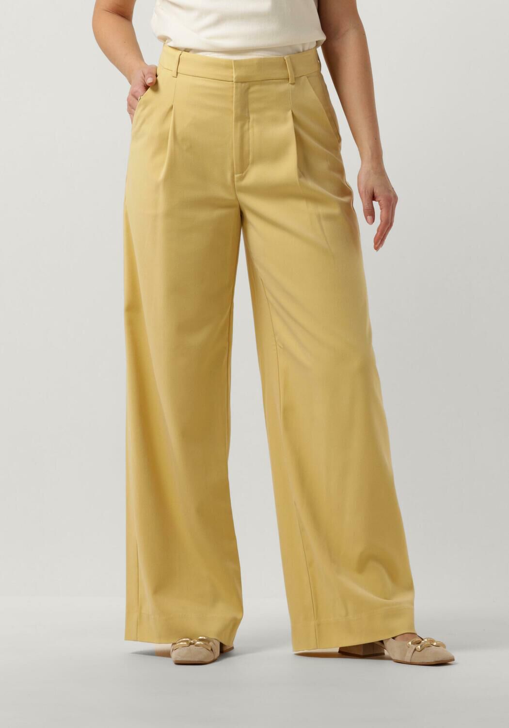 GESTUZ Dames Broeken Paula Wide Pants Geel