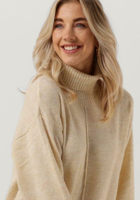 Beige OBJECT Midi jurk ABBIE L/S KNIT DRESS - large