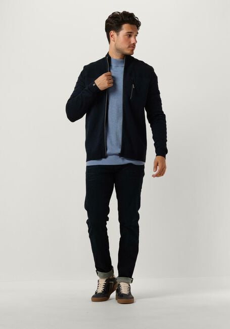 Donkerblauwe VANGUARD Vest ZIP JACKET COTTON BONDED MOULINE - large