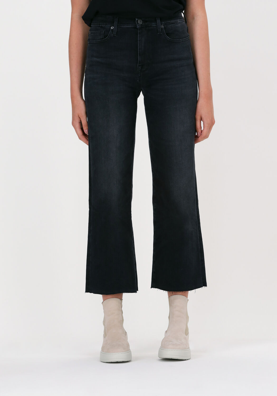 grijze 7 for all mankind straight leg jeans cropped alexa