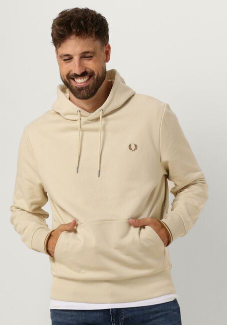 Beige FRED PERRY Sweater TIPPED HOODED SWEATSHIRT - large