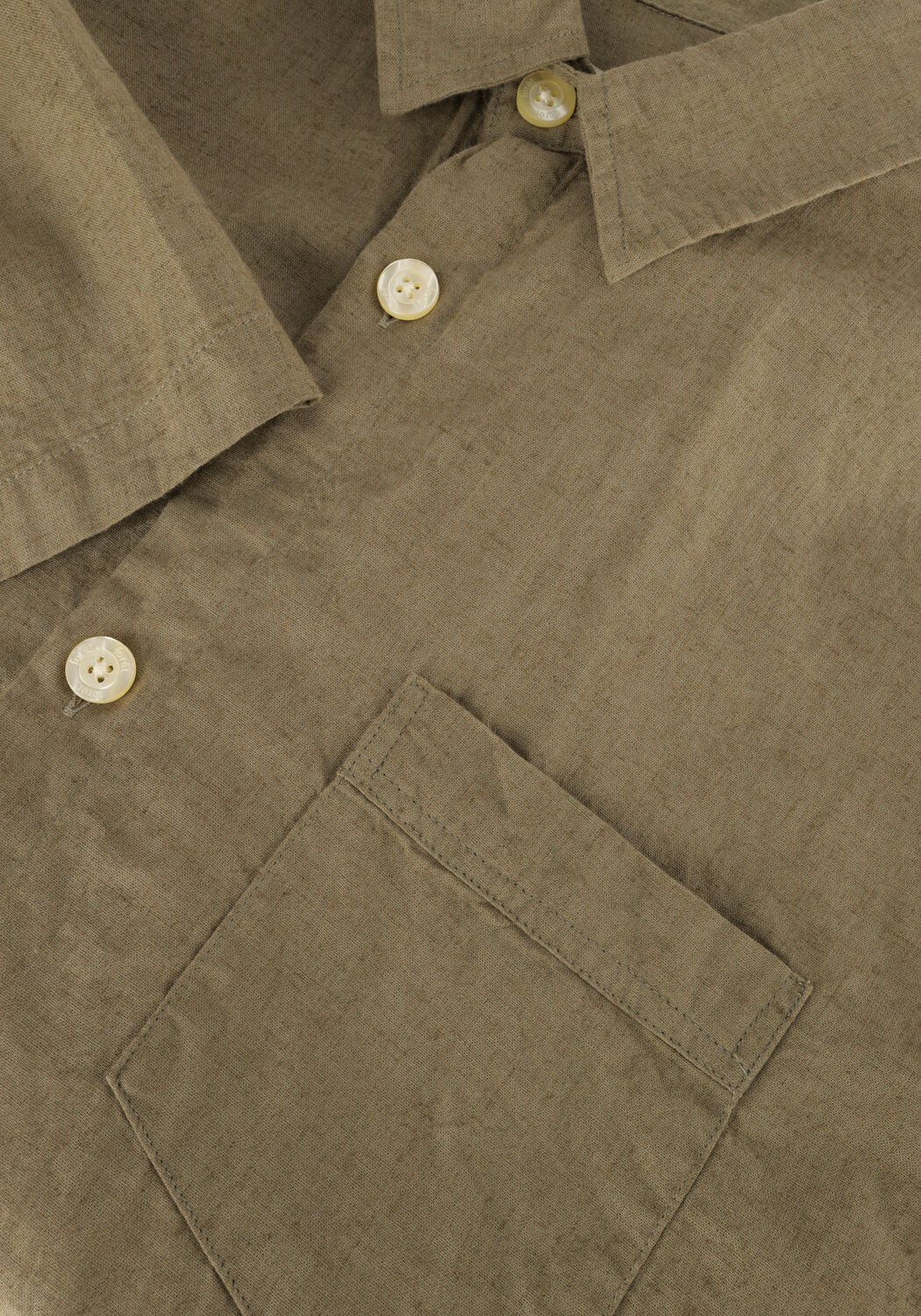 Groene FOR&Eacute;T Casual overhemd SERENE LINEN SS SHIRT - large