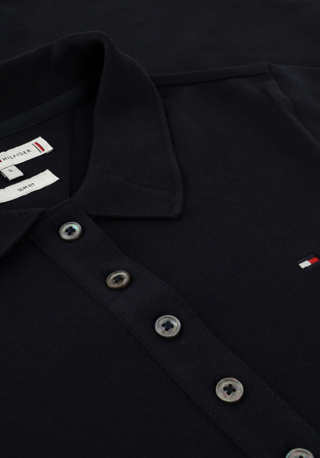 Donkerblauwe TOMMY HILFIGER Mini jurk 1985 SLIM PIQUE POLO DRESS - large