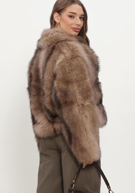 Bruine REFINED DEPARTMENT Faux fur jas LADIES WOVEN FAUX FUR JACKET LUKA - large