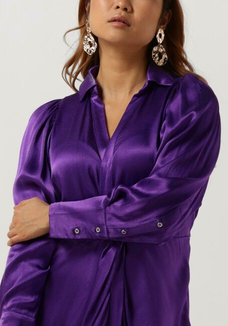 Paarse CO'COUTURE Midi jurk HARVEY DRAPE DRESS - large