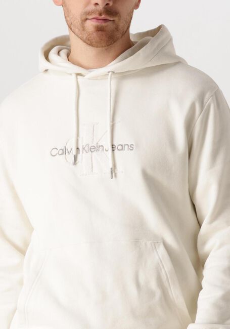 Witte CALVIN KLEIN Sweater CHENILLE MONOLOGO HOODIE - large