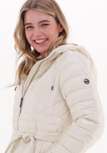 Creme MICHAEL KORS Gewatteerde jas LONG FITTED PUFFER - large