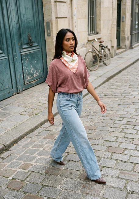 Roze BY-BAR Tops & T-shirts NUKI SLUB TOP - large