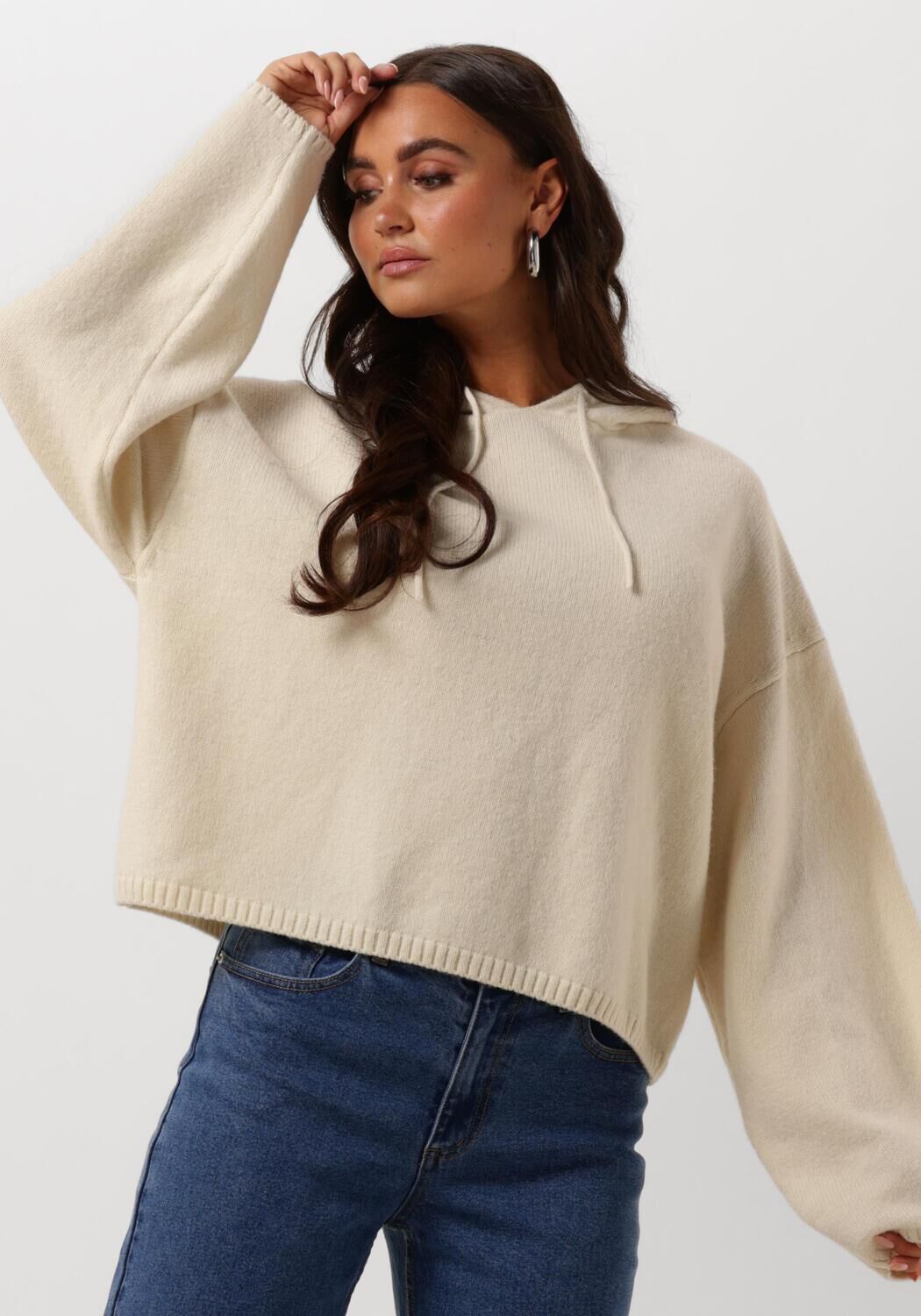 EDITED Dames Truien & Vesten Eliza Hoody Ecru