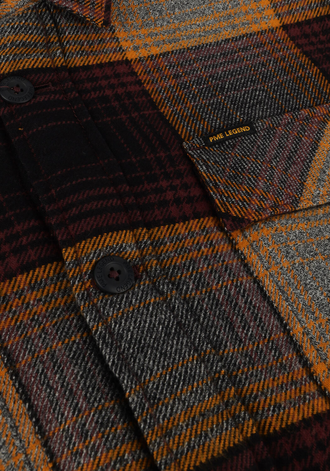 Multi PME LEGEND Overshirt LONG SLEEVE SHIRT FLANEL YARNDYED CHECK WITH FUR - large