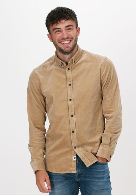 Beige ANERKJENDT Casual overhemd AKKONRAD CORD SHIRT - large