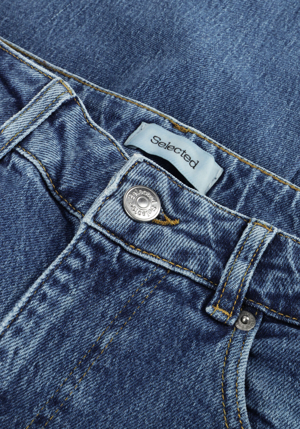 Blauwe SELECTED WOMEN Wide jeans SLFWIDE BEA-KORI MW JEANS - large