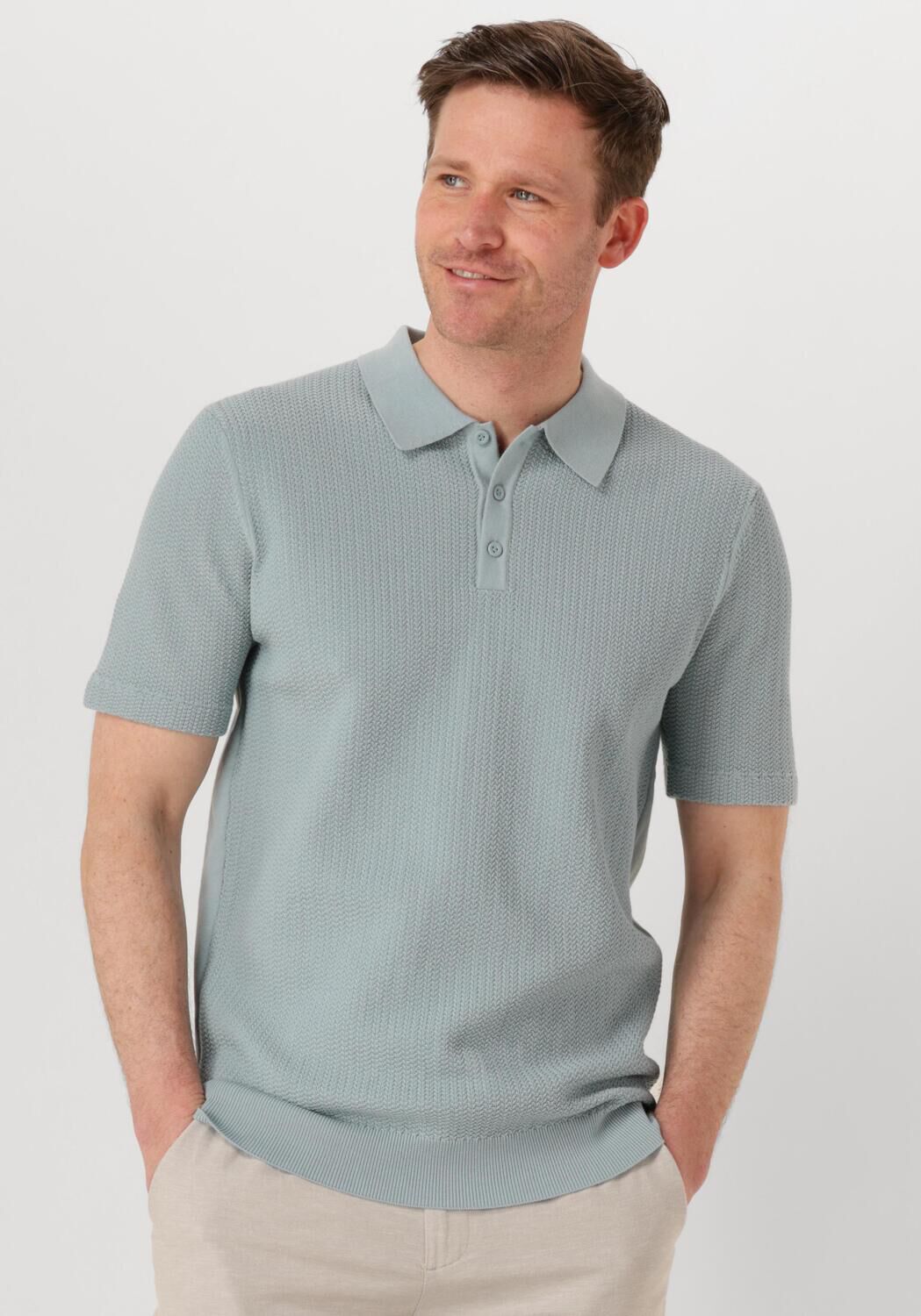 PURE PATH Heren Polo's & T-shirts Regular Fit Polo Ss Knitwear Lichtblauw