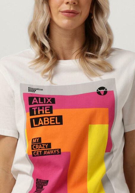 Witte ALIX THE LABEL T-shirt LADIES KNITTED GRAPHIC T-SHIRT - large
