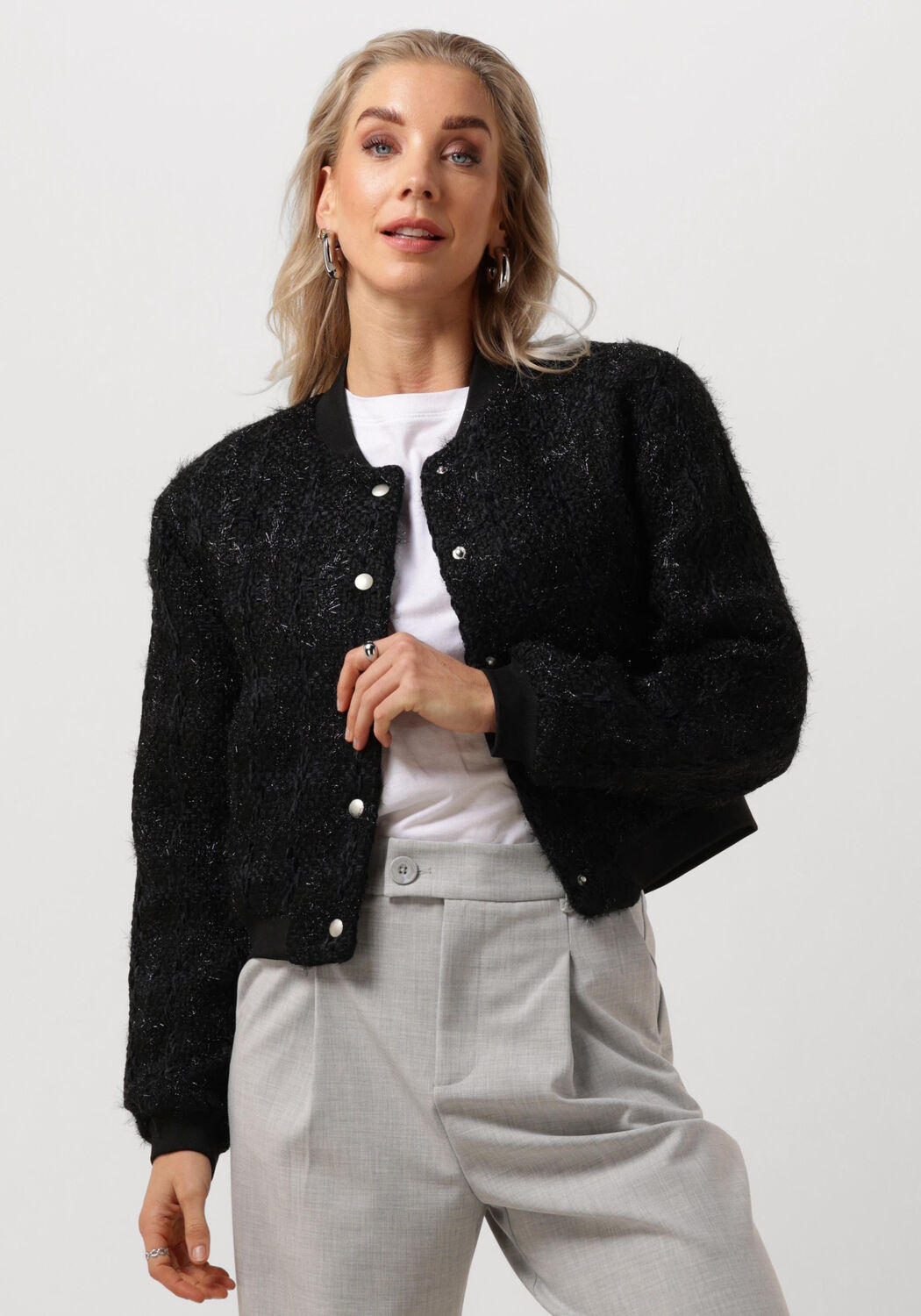 AAIKO Dames Jassen Silvie Tweed Pes 537 Pes Jackets Zwart