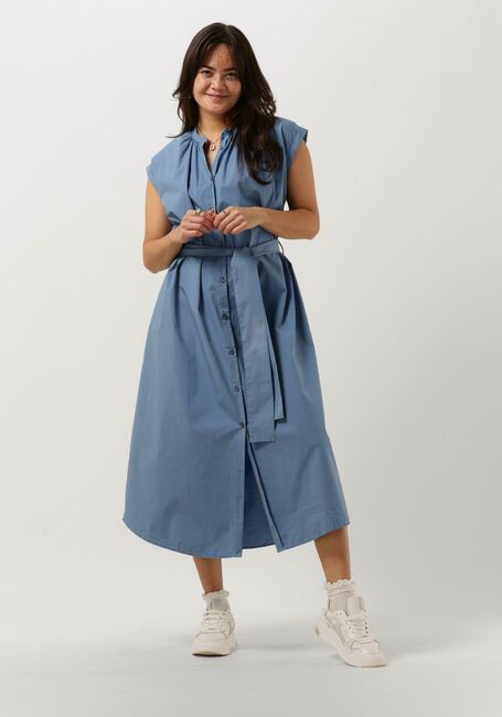 Lichtblauwe KNIT-TED Midi jurk KARO - large