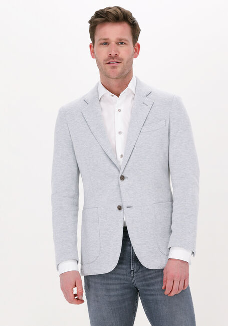 Beige PROFUOMO Colberts JACKET KNIT TWO TONNE LT GREY - large
