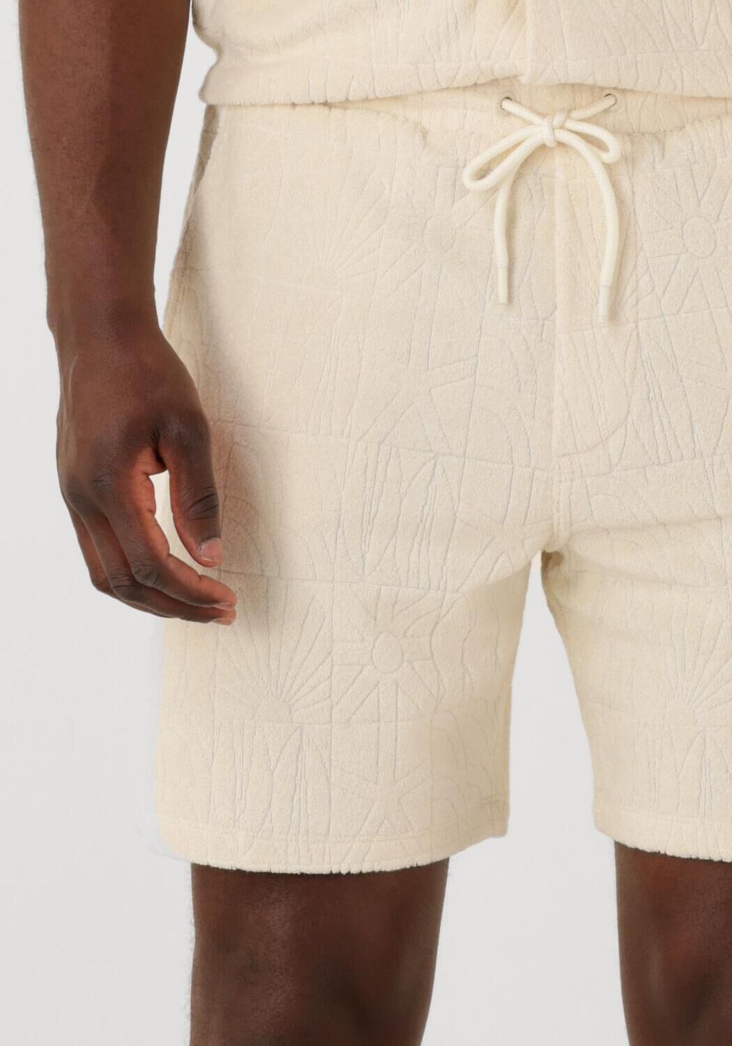 SHIWI Heren Broeken Men Tony Toweling Shorts Geo Sun Ecru