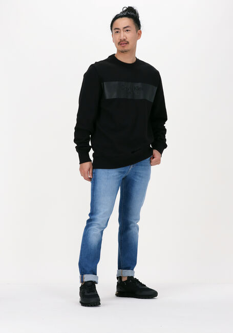 Zwarte CALVIN KLEIN Sweater BLOCKING INSTITUTIONAL CREW NECK - large