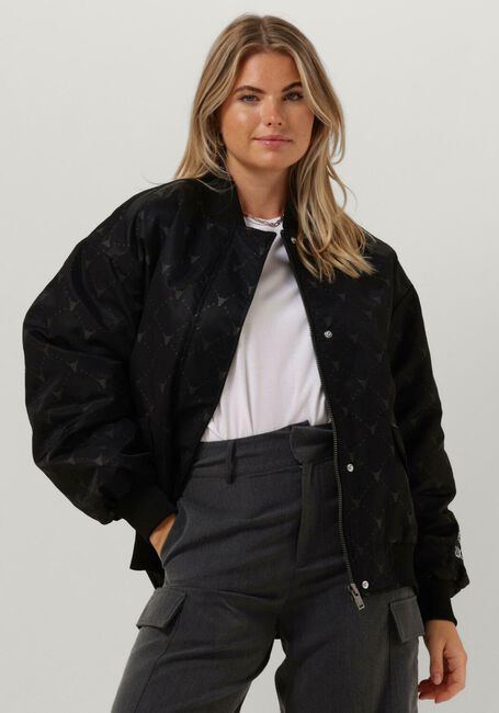 Zwarte ALIX THE LABEL Jack OVERSIZED BULL NYLON BOMBER - large