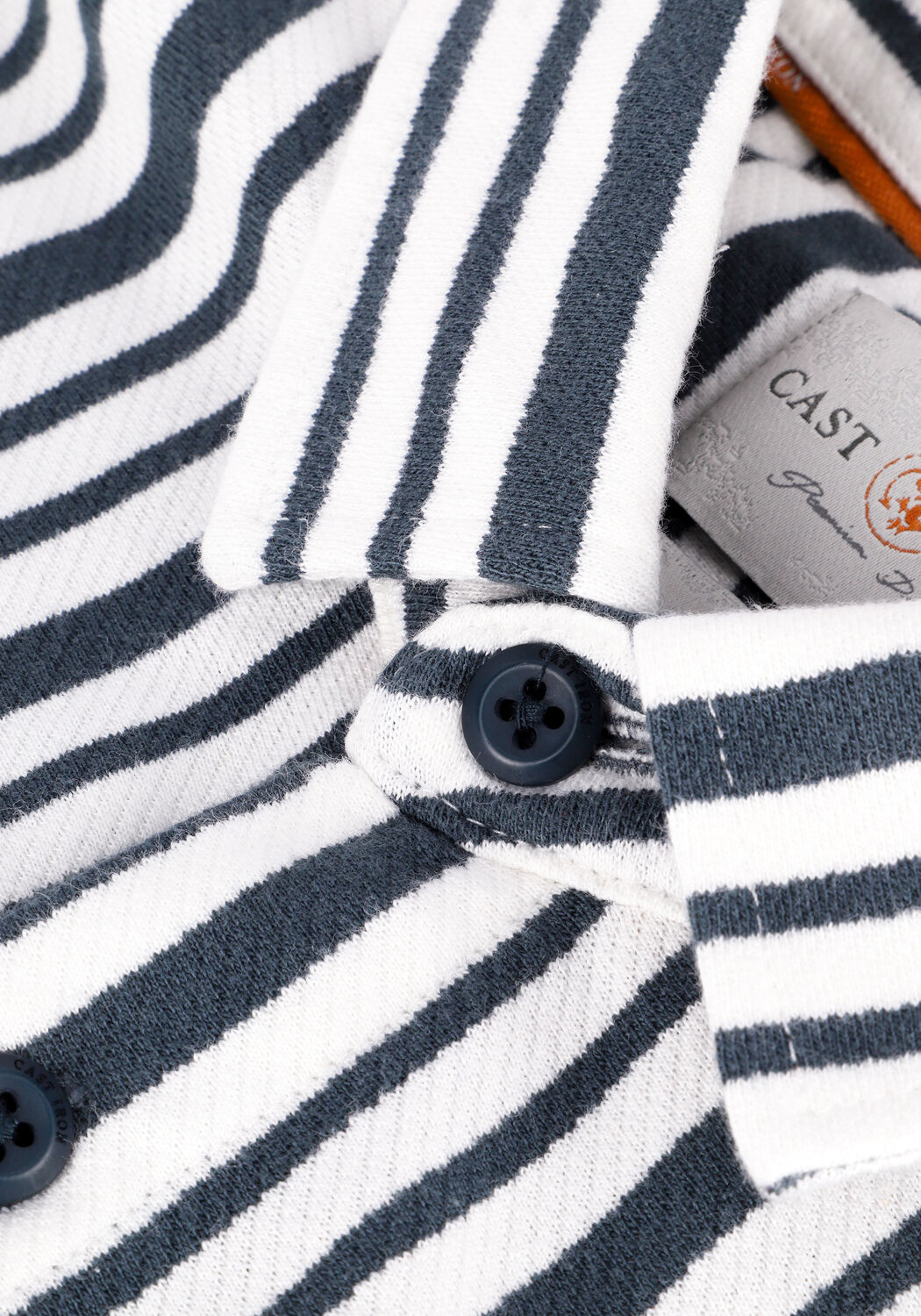 Gebroken wit CAST IRON Casual overhemd SHORT SLEEVE SHIRT KNITTED STRIPE WITH STRUCTURE - large