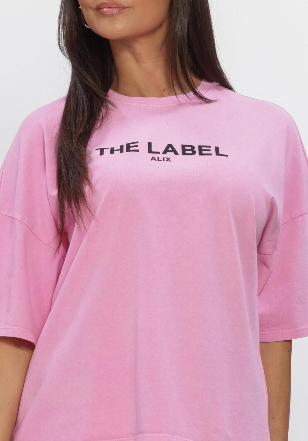 Roze ALIX THE LABEL T-shirt LADIES KNITTED THE LABEL T-SHIRT - large