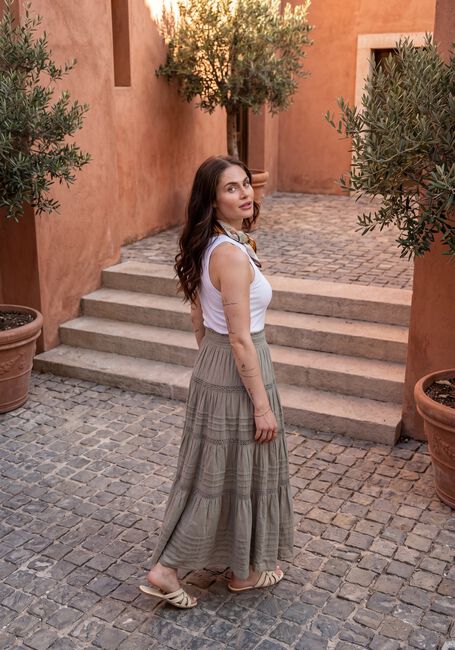 Groene NEO NOIR Midirok FELICIA S VOILE SKIRT - large