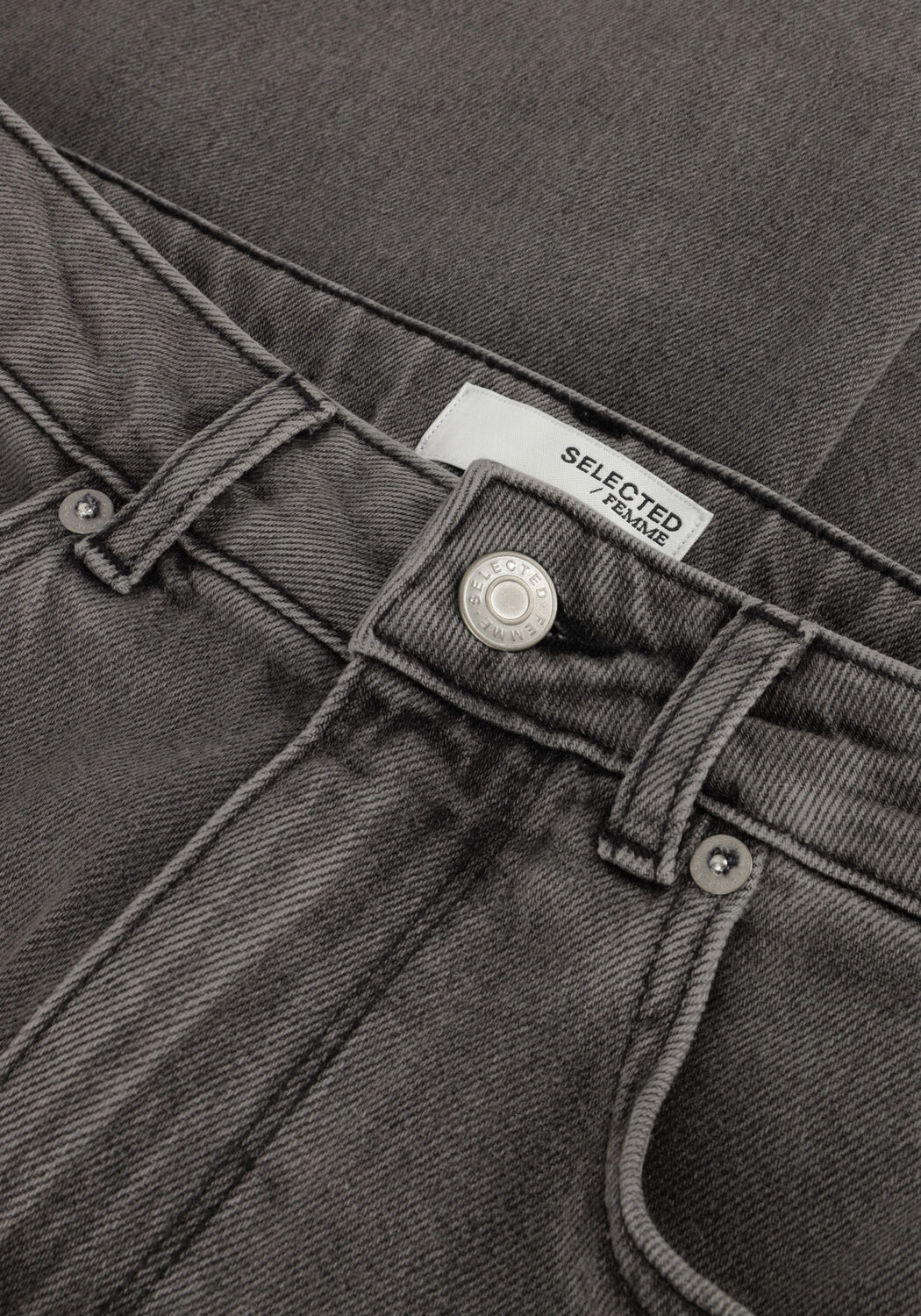 Lichtgrijze SELECTED WOMEN Wide jeans SLFALICE HW WID LONG ELOISE GRE JEA - large