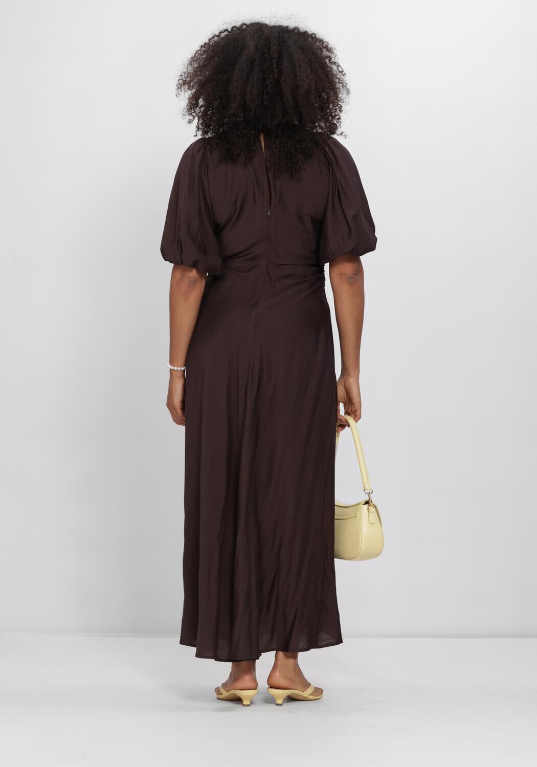 Bruine CO'COUTURE Maxi jurk HERACC SS PUFF DRESS - large