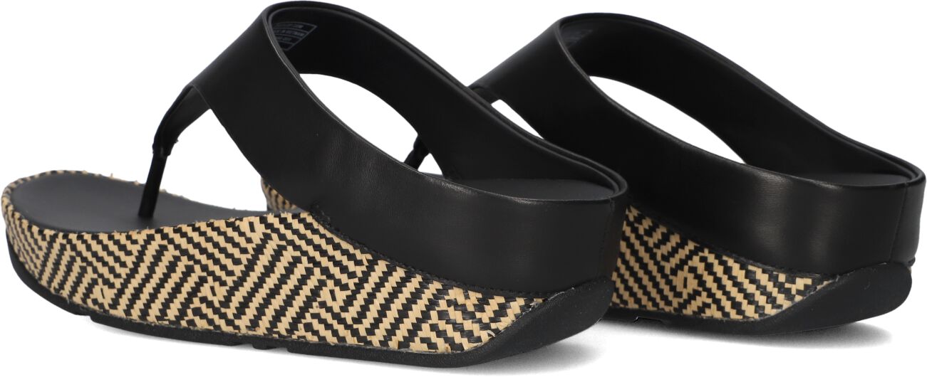 FitFlop Dames Slippers Lulu Lux Graphic Weave Toe-post - Zwart, foto 3