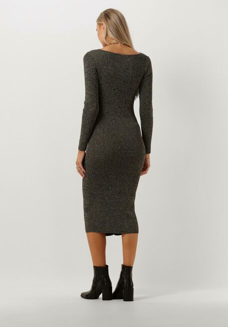 Donkergrijze NOTES DU NORD Midi jurk ICON KNITTED DRESS - large