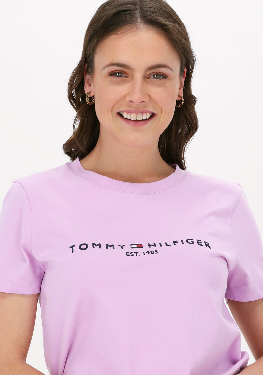 lila tommy hilfiger t shirt regular hilfiger c nk tee ss