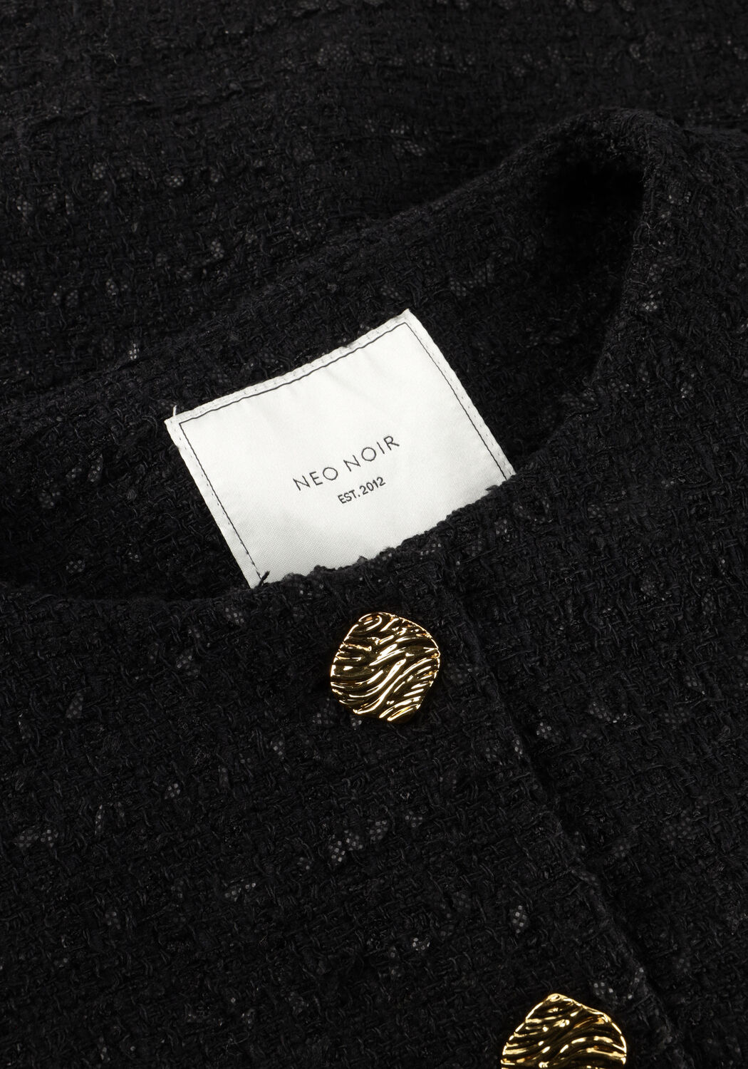 Zwarte NEO NOIR Vest ROSELLA BOUCLE MINI JACKET - large