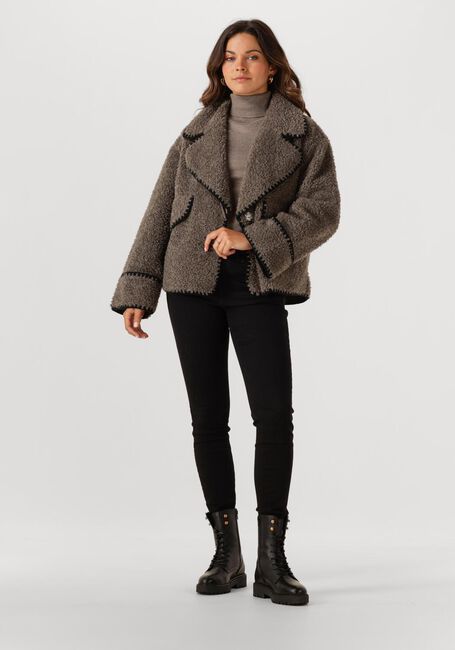 Taupe OBJECT Trui OBJTHESS L/S ROLLNECK KNIT PULLOVER - large