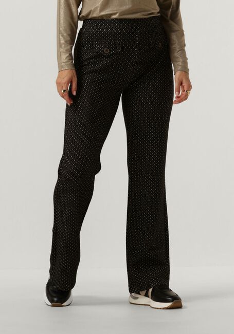 Zwarte SUMMUM Flared broek FLARED PANTS MINI PATTERN JACQUARD - large