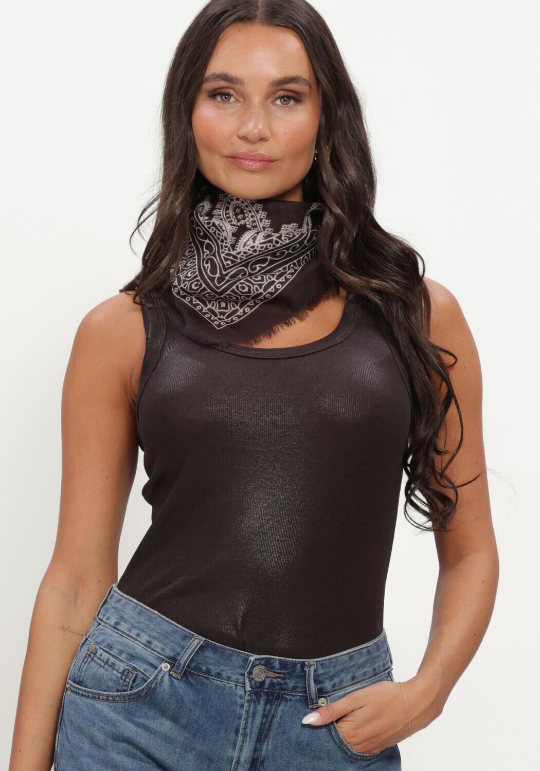 Bruine SUMMUM Tanktops RIB TANKTOP COTTON RIB - large