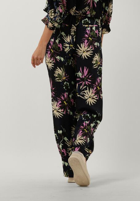 Zwarte SCOTCH & SODA Wijde broek GIA - MID RISE WIDE LEG PRINTED SILKY TROUSERS - large
