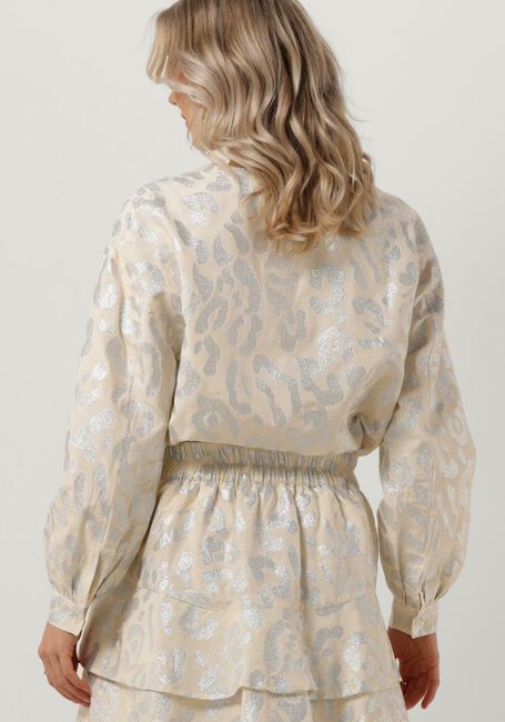 Beige ALIX THE LABEL Blouses LADIES WOVEN LUREX ANIMAL BLOUSE - large