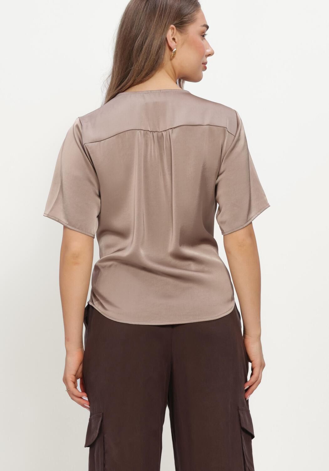 Taupe NEO NOIR Blouses CASADIA HEAVY SATEEN BLOUSE - large