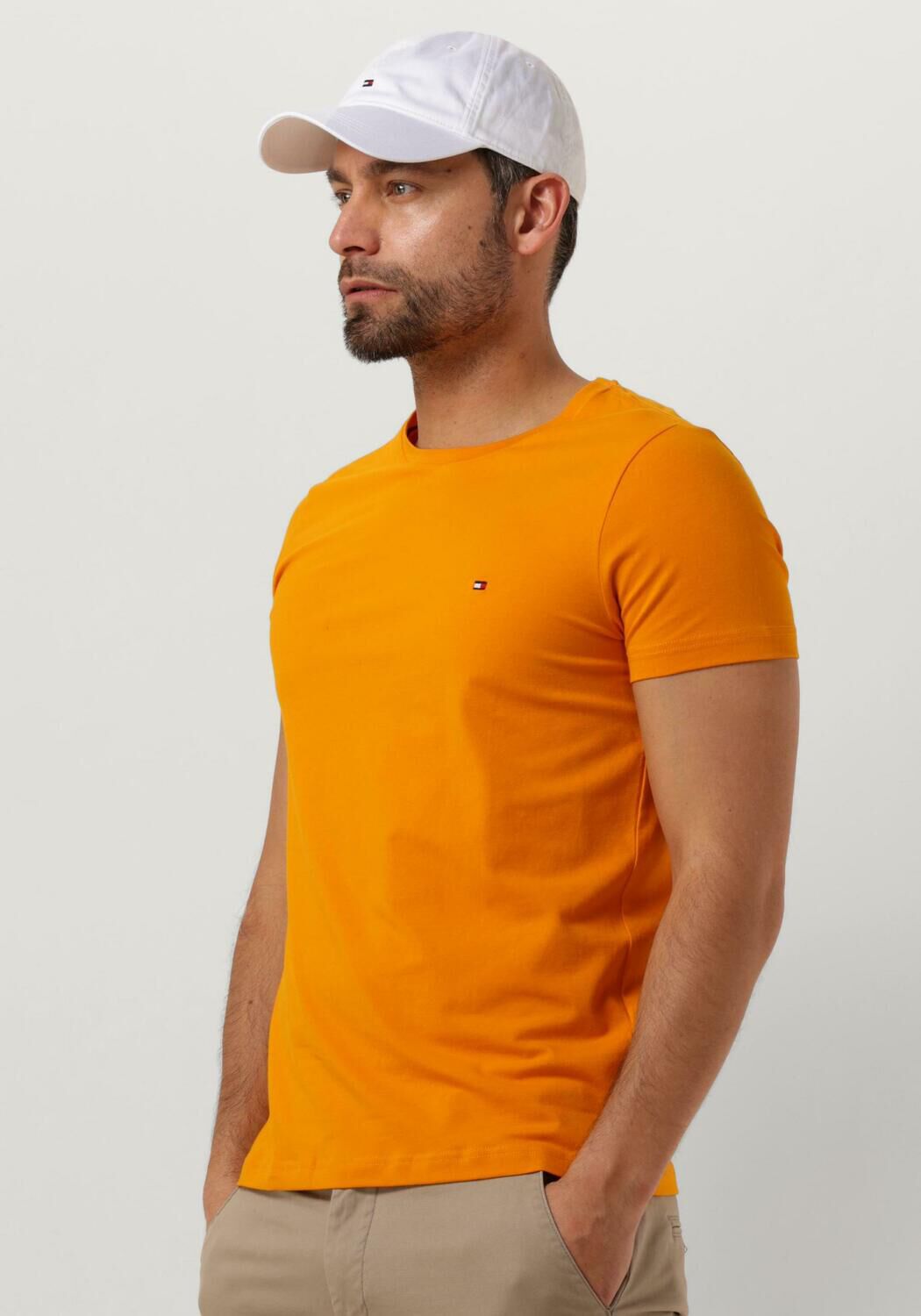 TOMMY HILFIGER Heren Polo's & T-shirts Stretch Slim Fit Tee Oranje